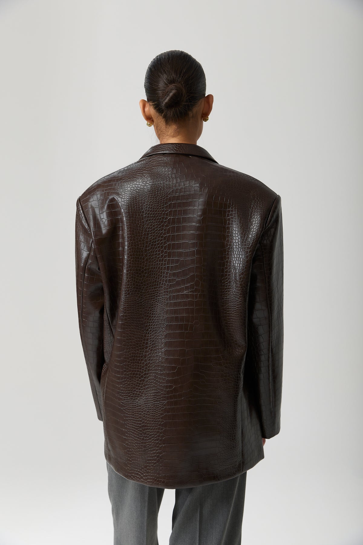 MARYNARKA MARRONE CROCO