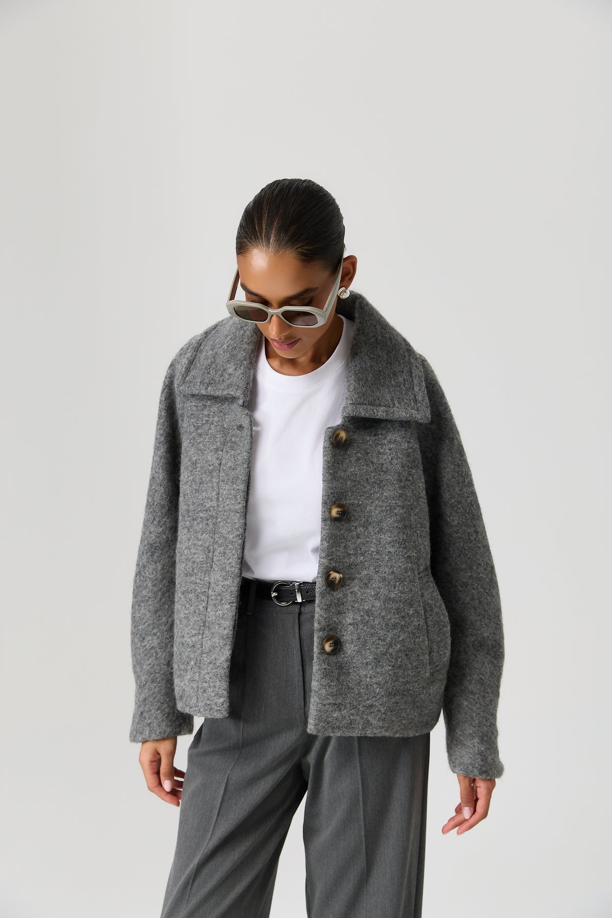 KURTKA NORDEN WOOLBLEND GREY