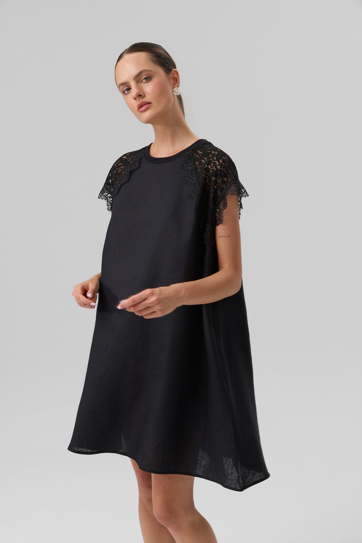 SUKIENKA ETHNIC BLOOM BLACK