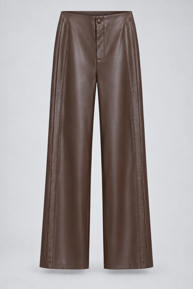 SPODNIE LEATHER WIDE