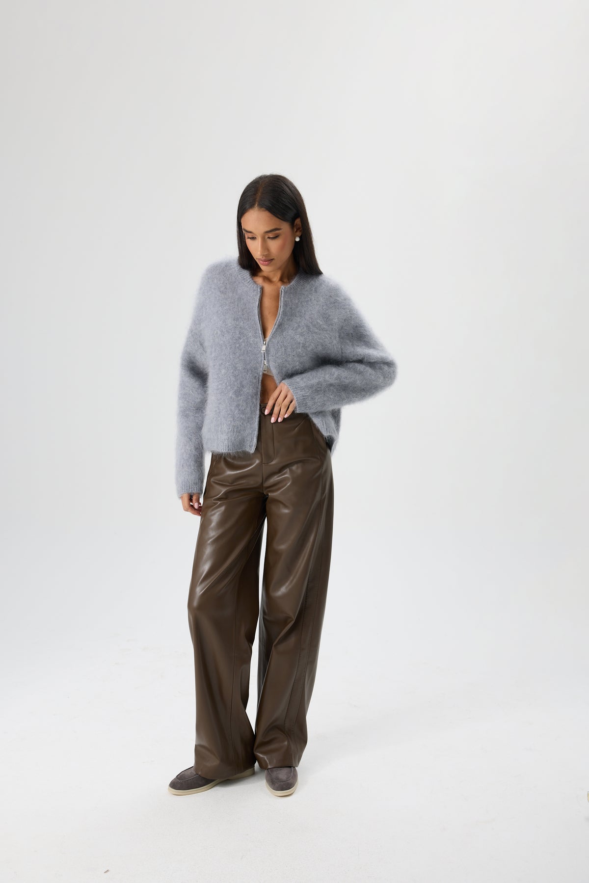 SWETER WOOL CLOUD ZIP