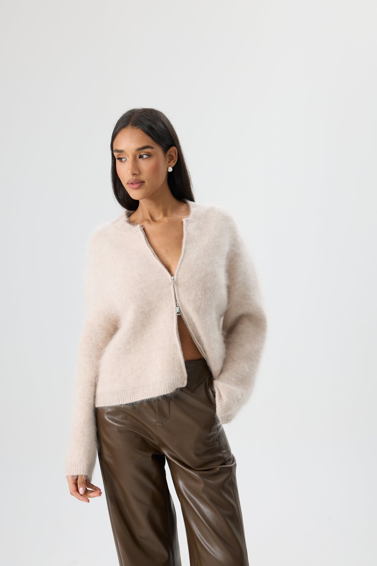 SWETER WOOL CLOUD ZIP