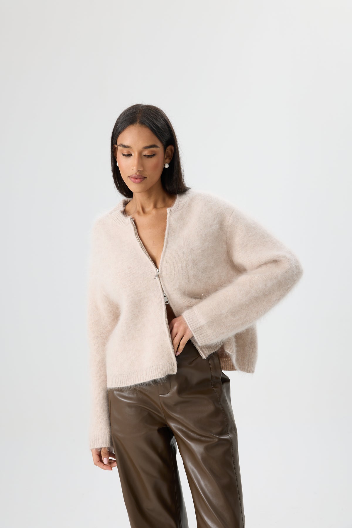 SWETER WOOL CLOUD ZIP