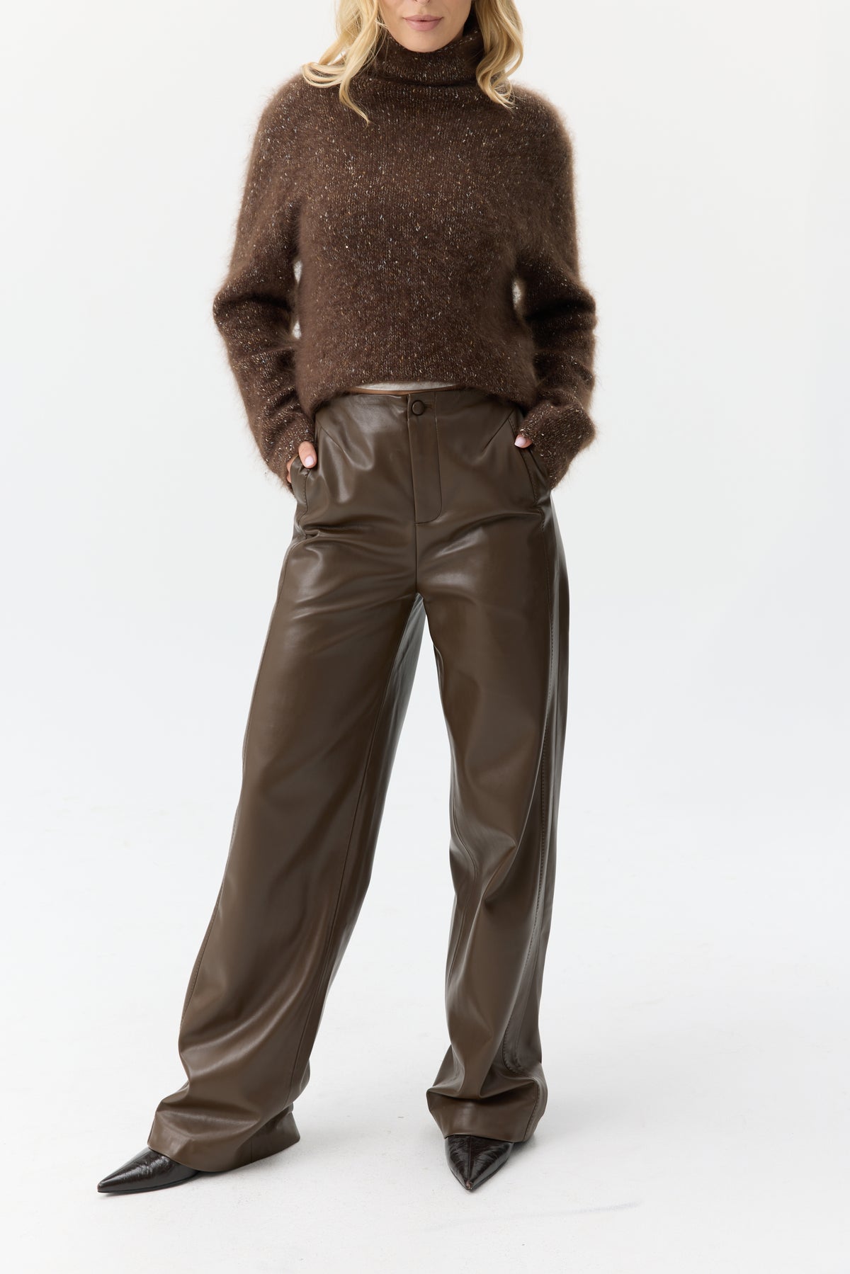 SPODNIE LEATHER WIDE