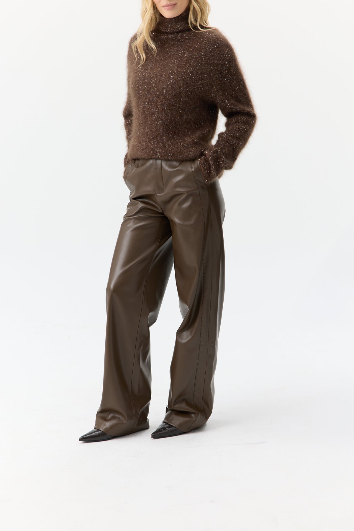 SPODNIE LEATHER WIDE
