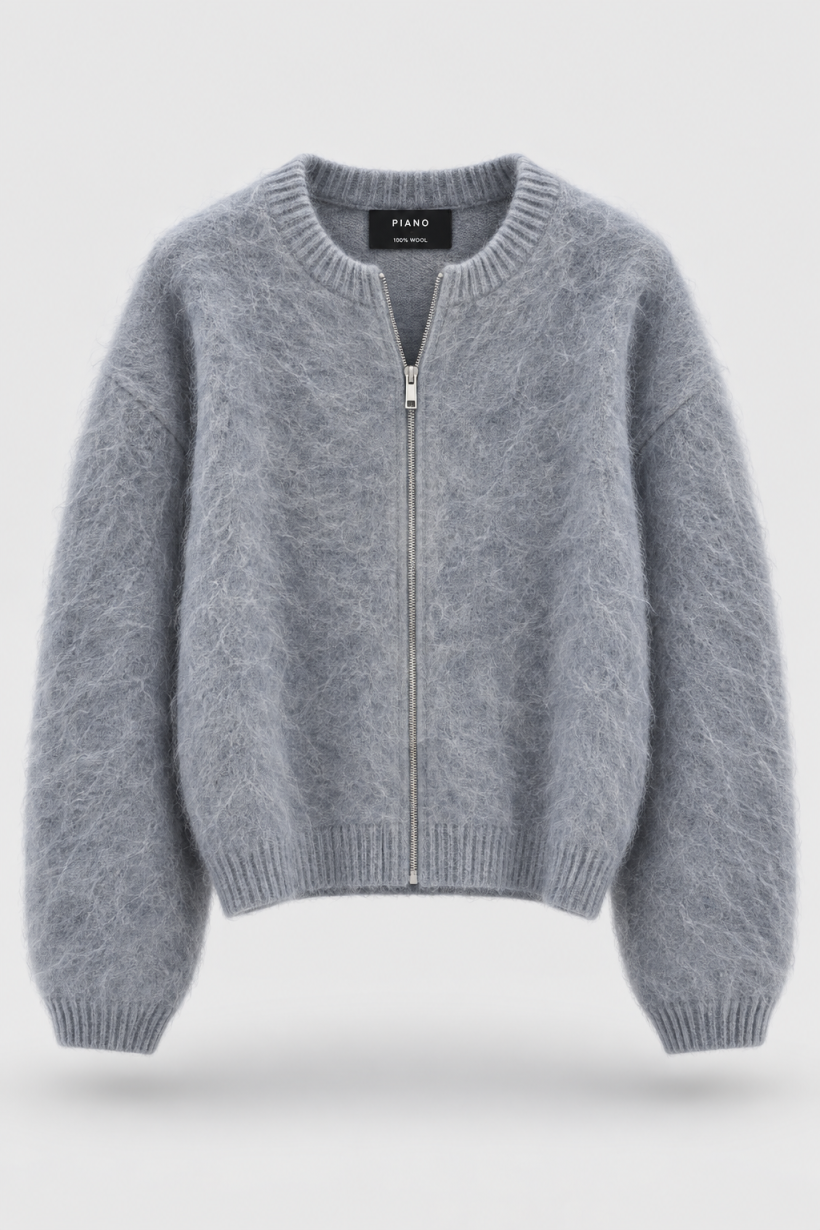 SWETER WOOL CLOUD ZIP