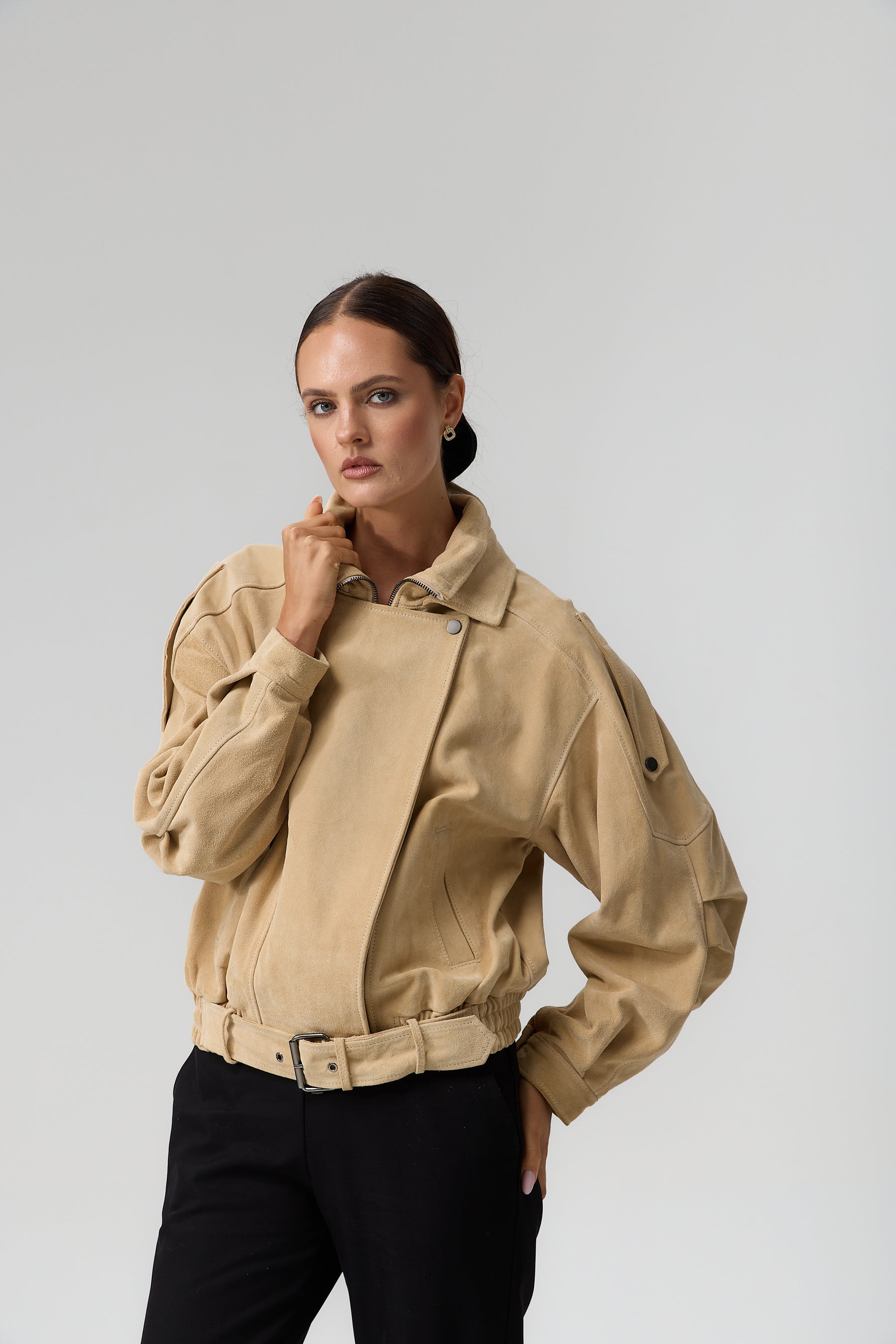 KURTKA ZAMSZ SKÓRA NATURALNA