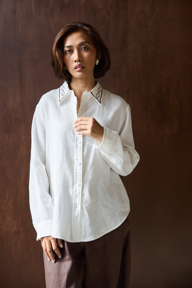 KOSZULA ESSENCE RHOMBUS WHITE