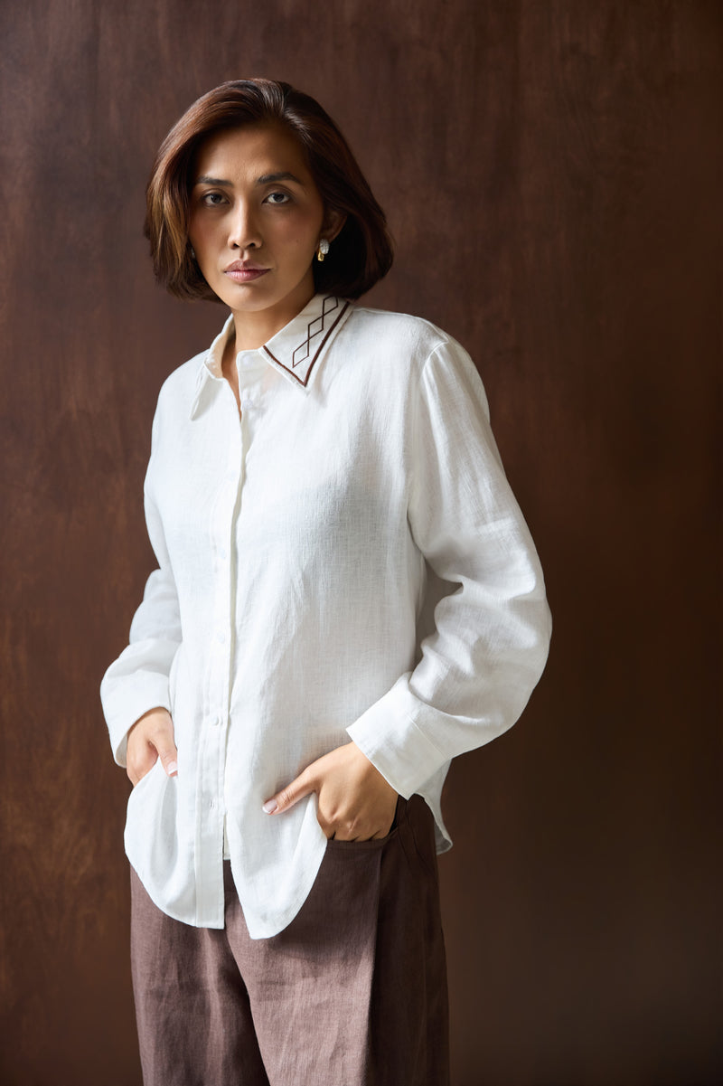 KOSZULA ESSENCE RHOMBUS WHITE
