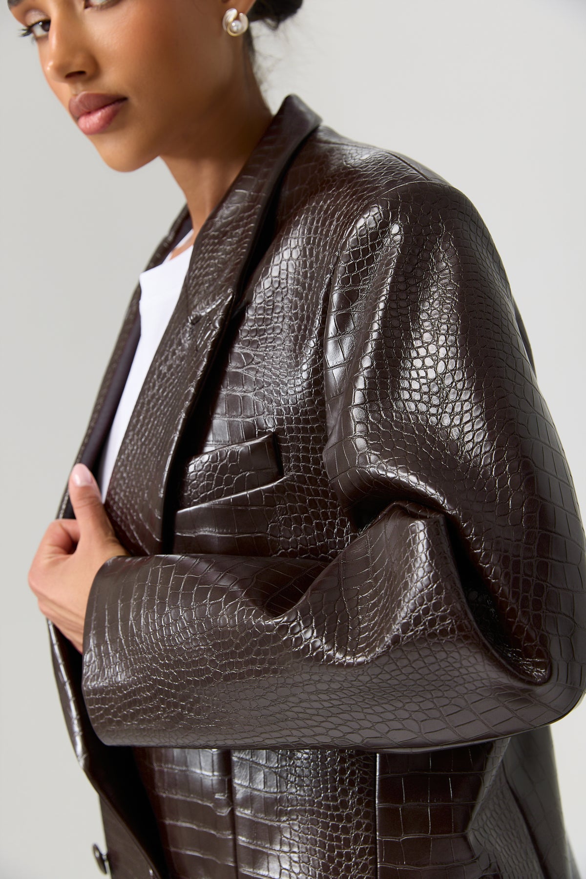 MARYNARKA MARRONE CROCO