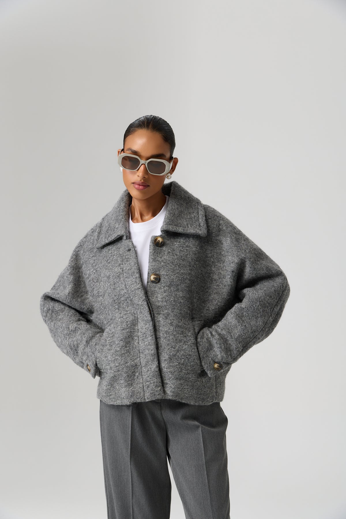 KURTKA NORDEN WOOLBLEND GREY