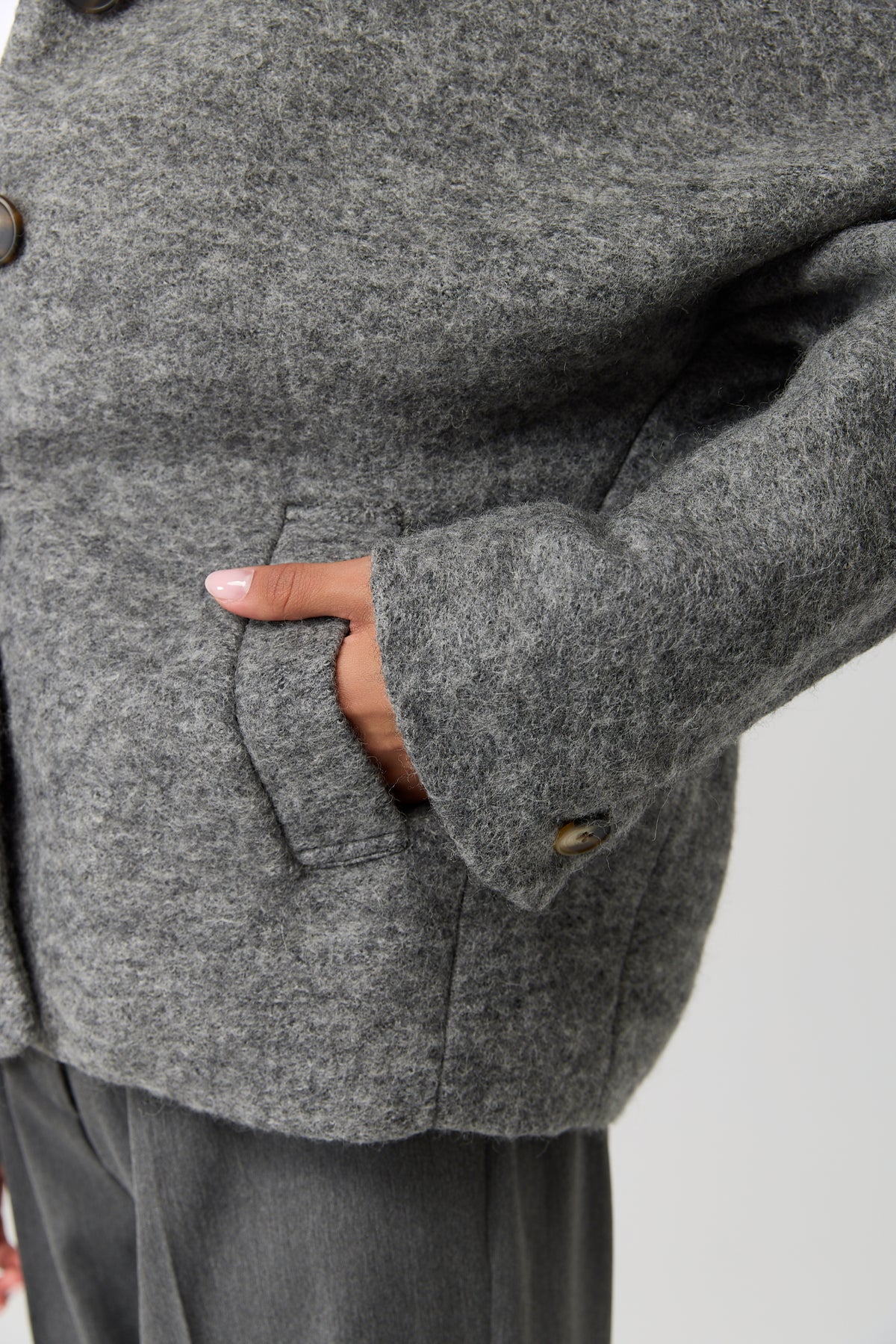KURTKA NORDEN WOOLBLEND GREY