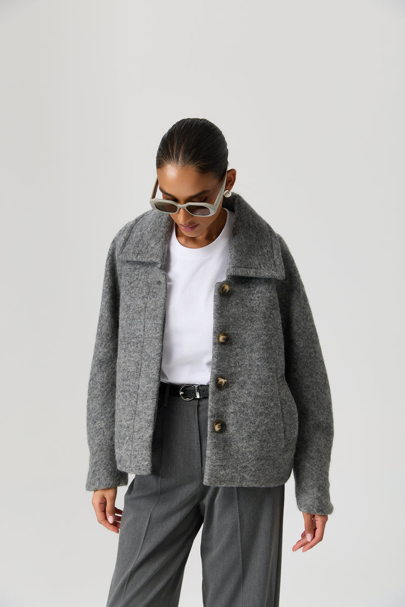 KURTKA NORDEN WOOLBLEND GREY