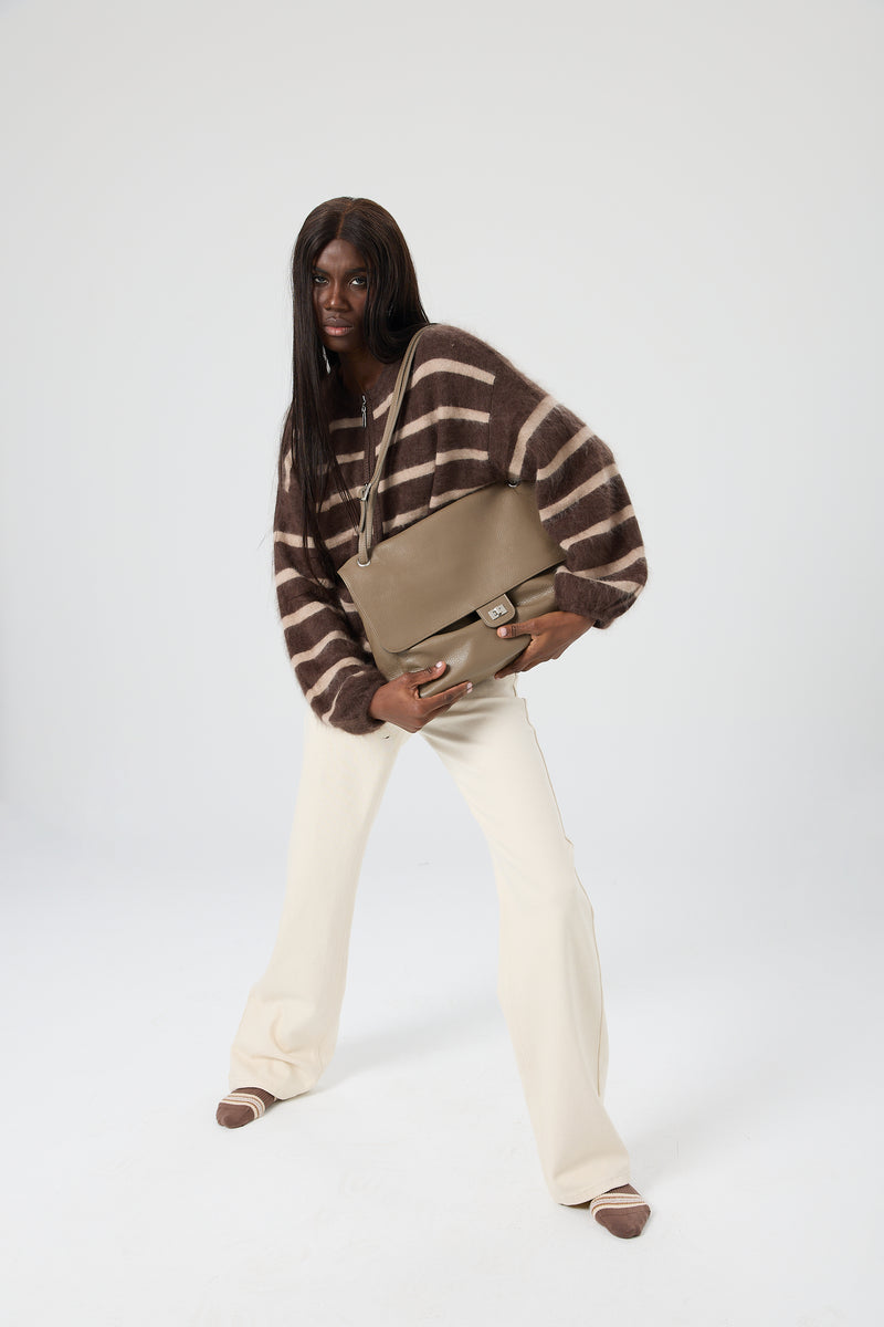 SWETER WOOL STRIPES ZIP