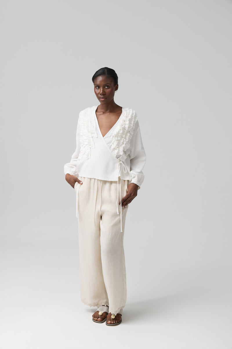 NARZUTKA RUFFLE WRAP WHITE