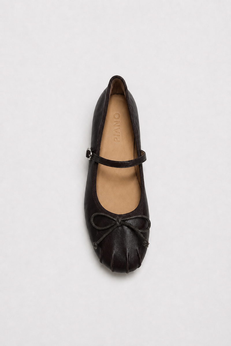 BALERINY URBAN CUIR BROWN