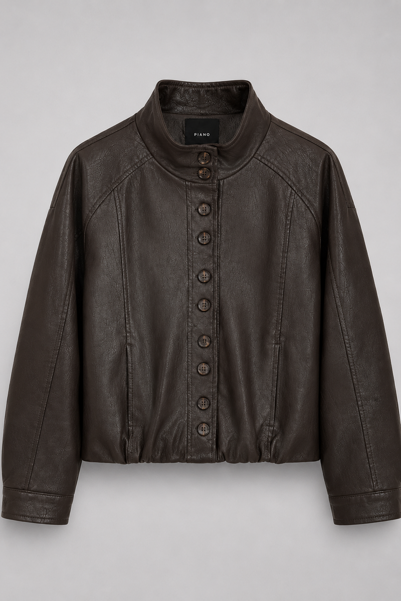 KURTKA FAUX BROWN