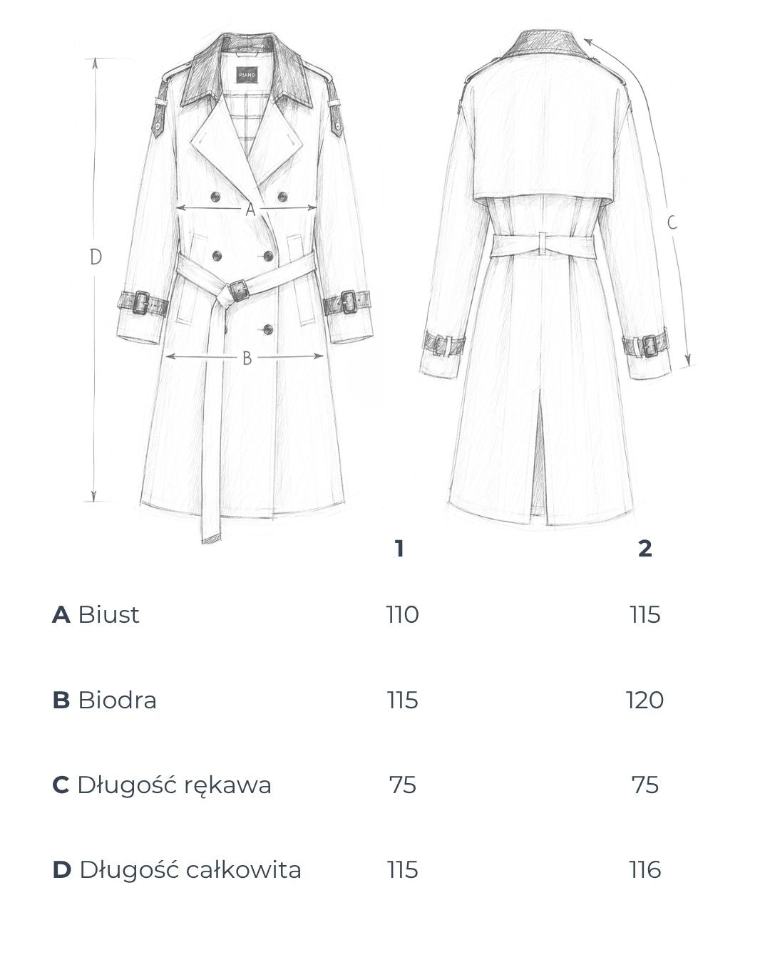 Tabela wymiarów