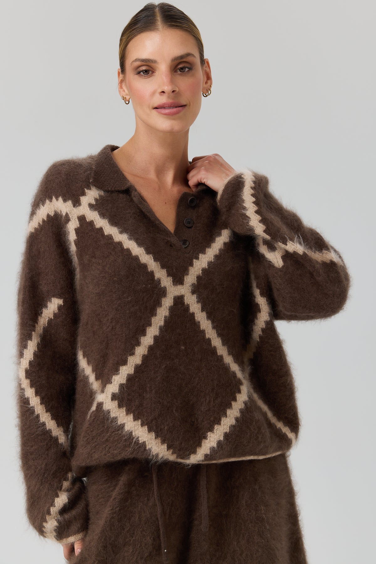 SWETER ARGYLE POLO
