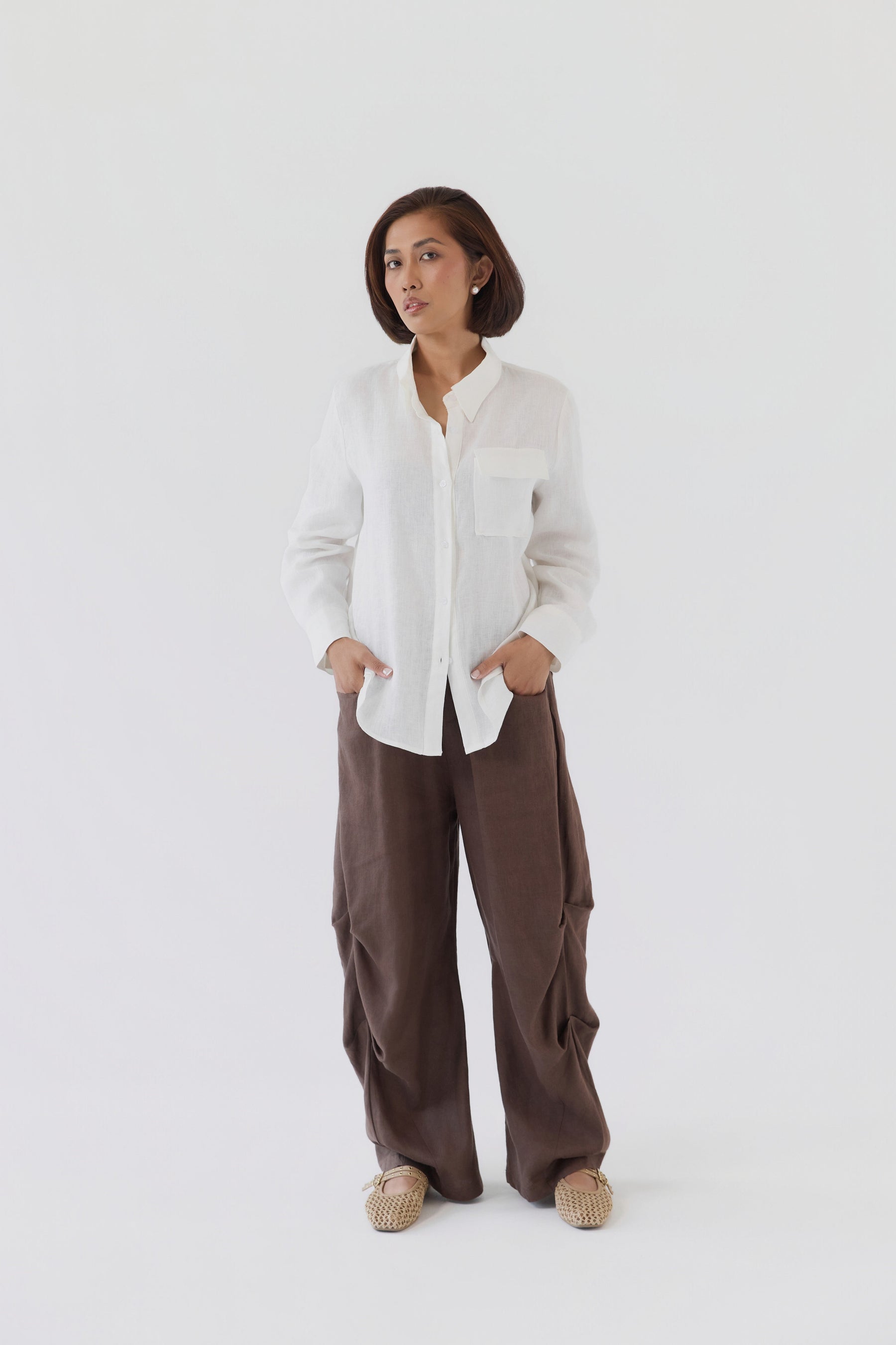 SPODNIE LINEN SIDE FORM
