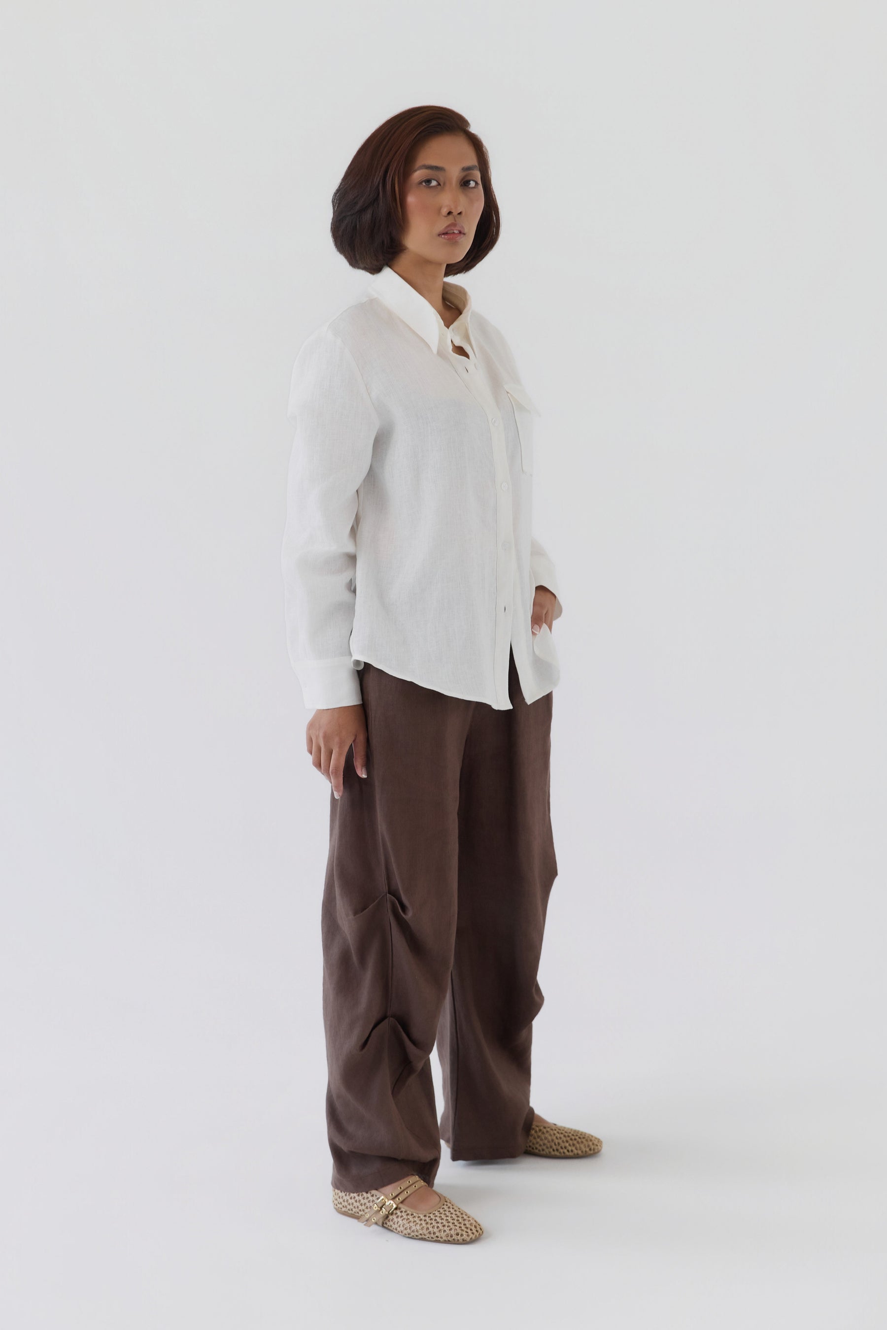 SPODNIE LINEN SIDE FORM