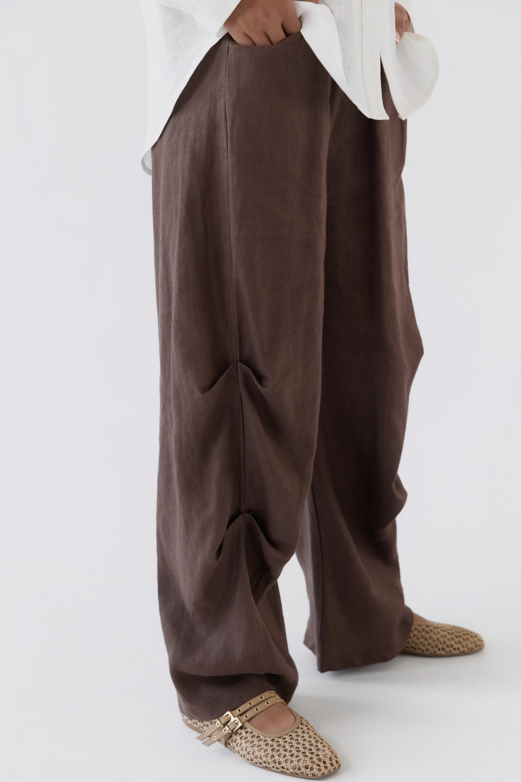SPODNIE LINEN SIDE FORM
