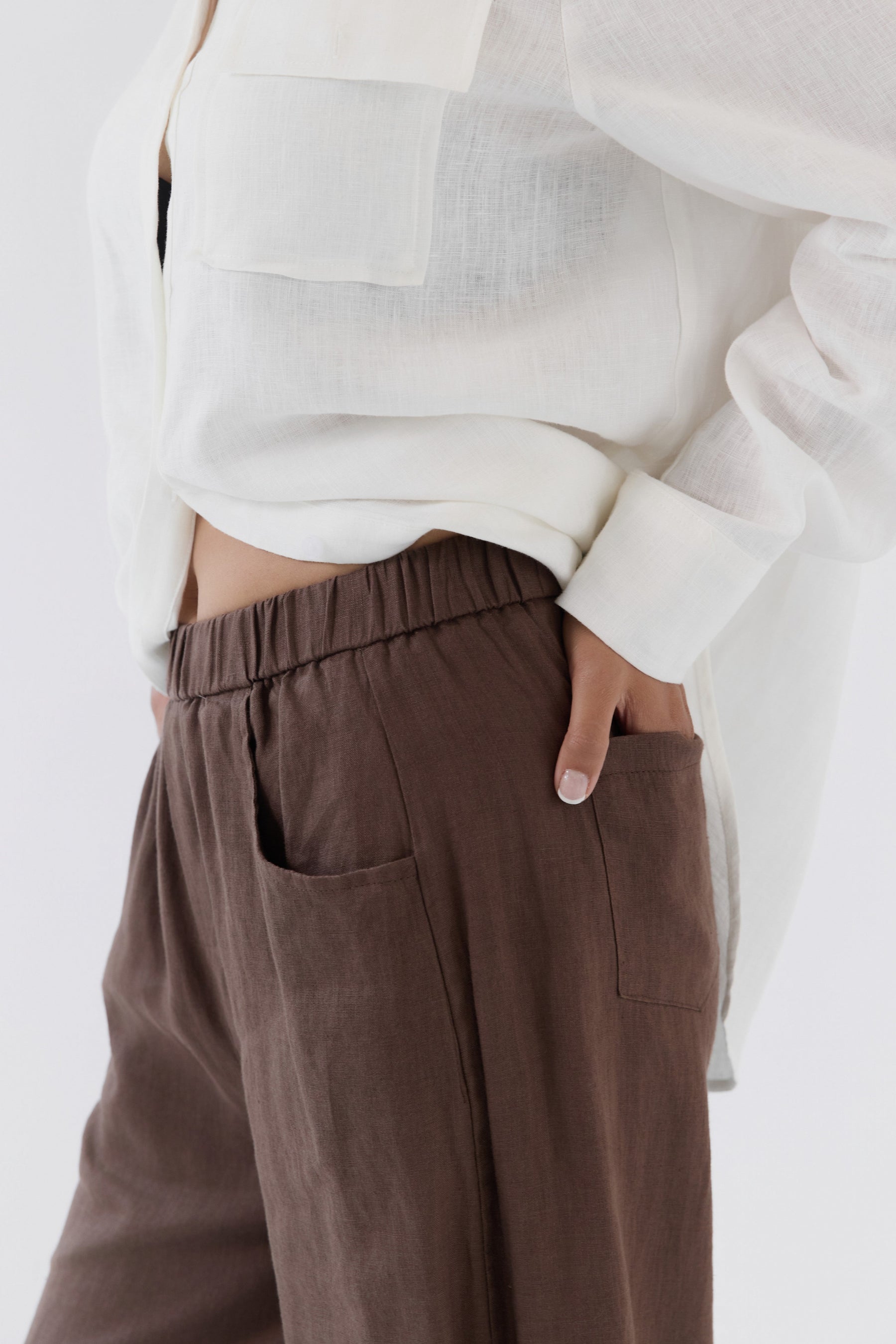 SPODNIE LINEN SIDE FORM