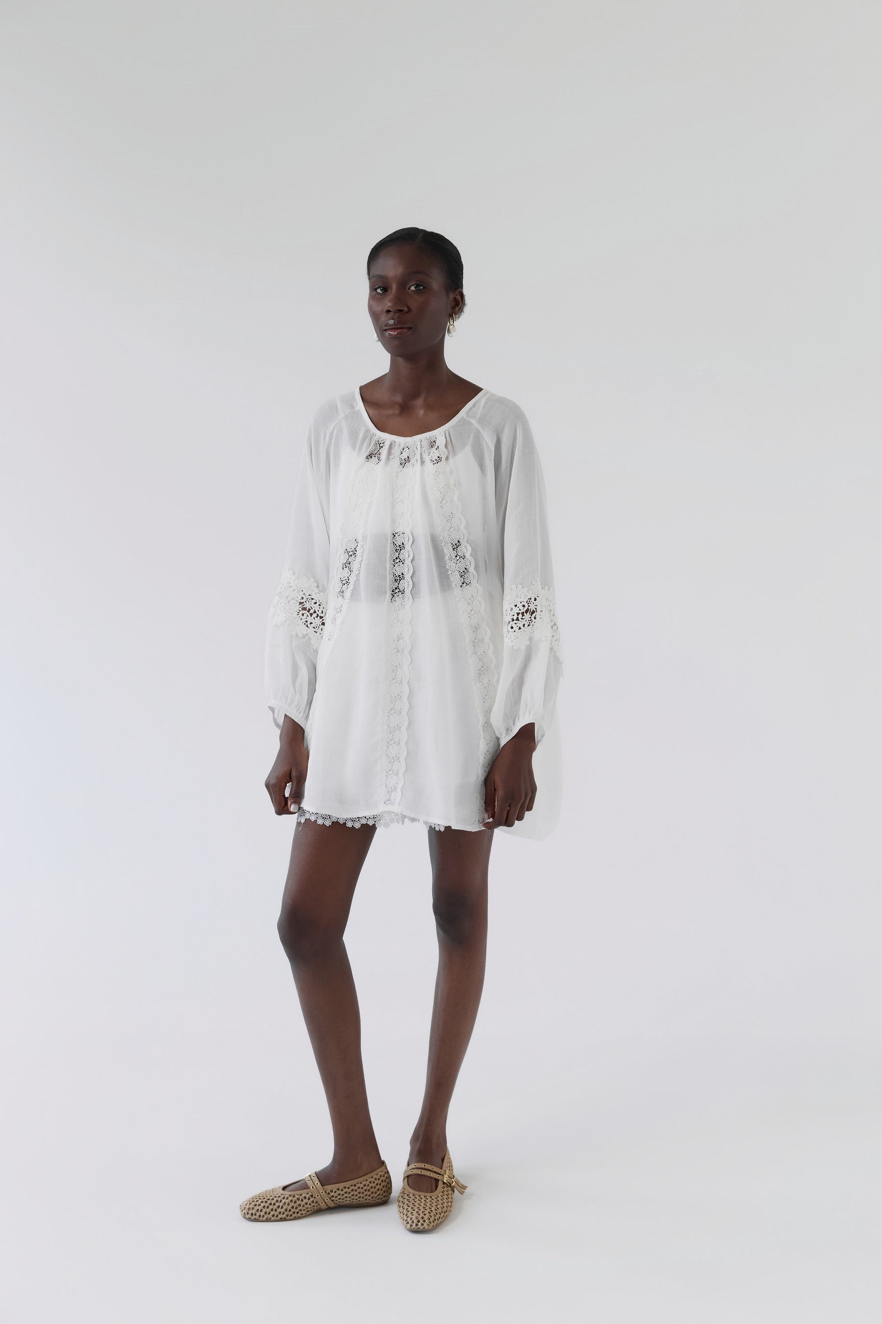 KOSZULA LONG STITCH WHITE