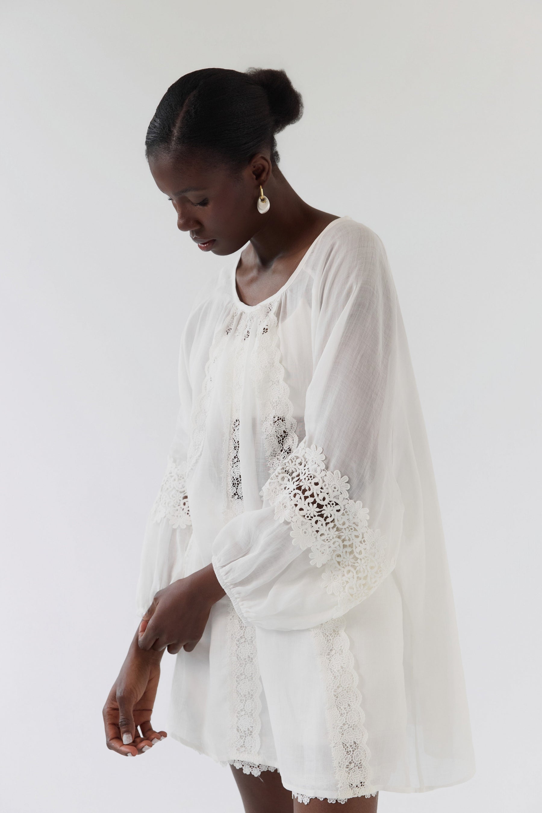 KOSZULA LONG STITCH WHITE
