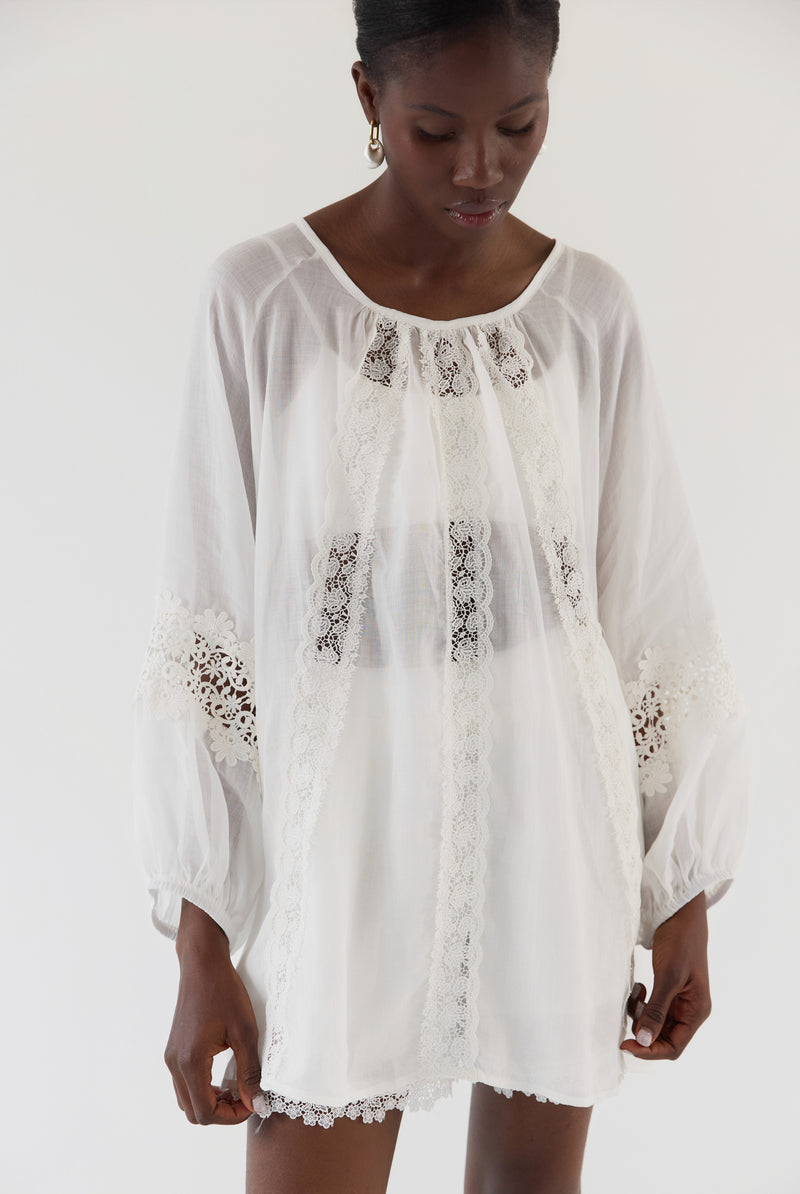 KOSZULA LONG STITCH WHITE