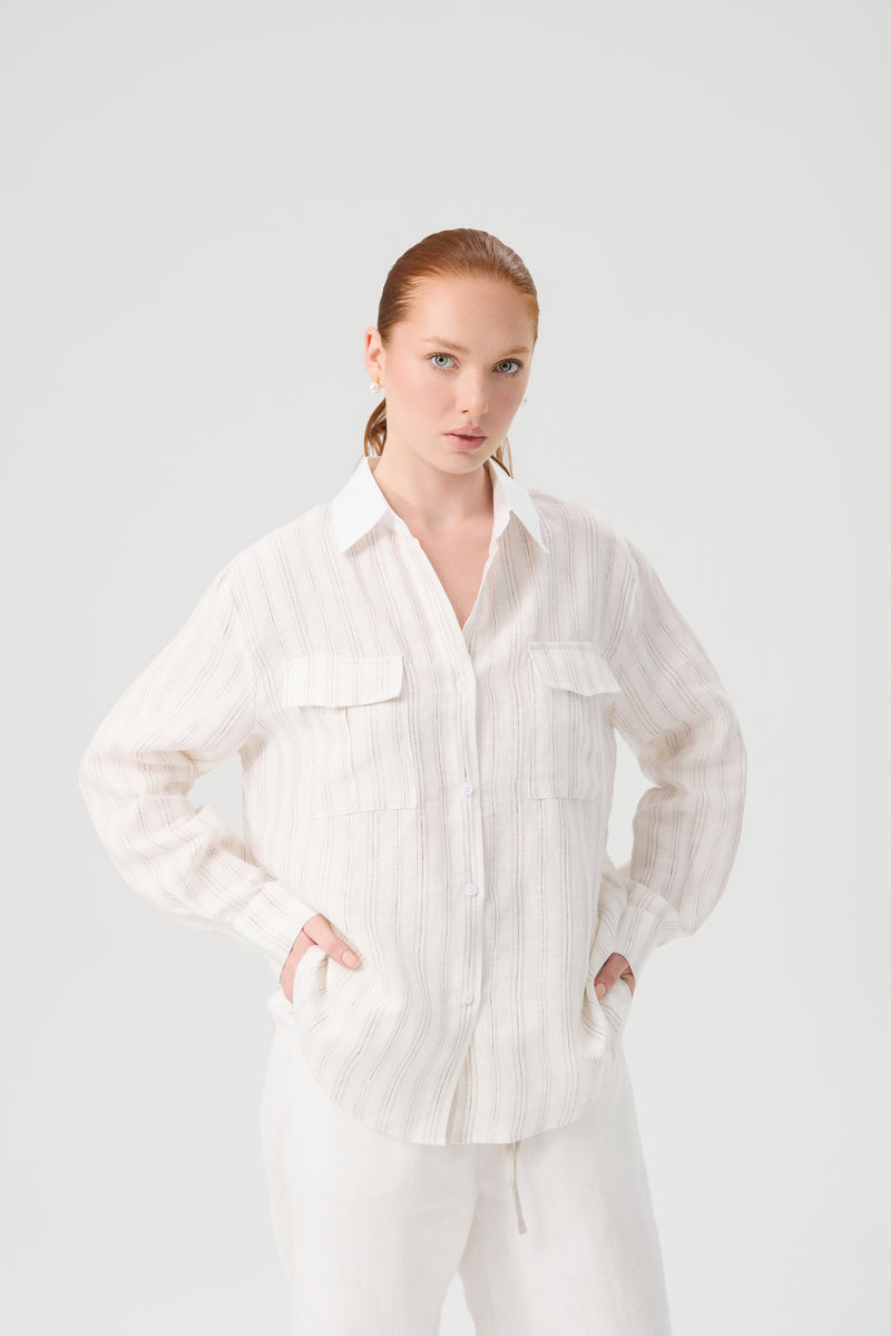 KOSZULA LINEN SHINE STRIPE