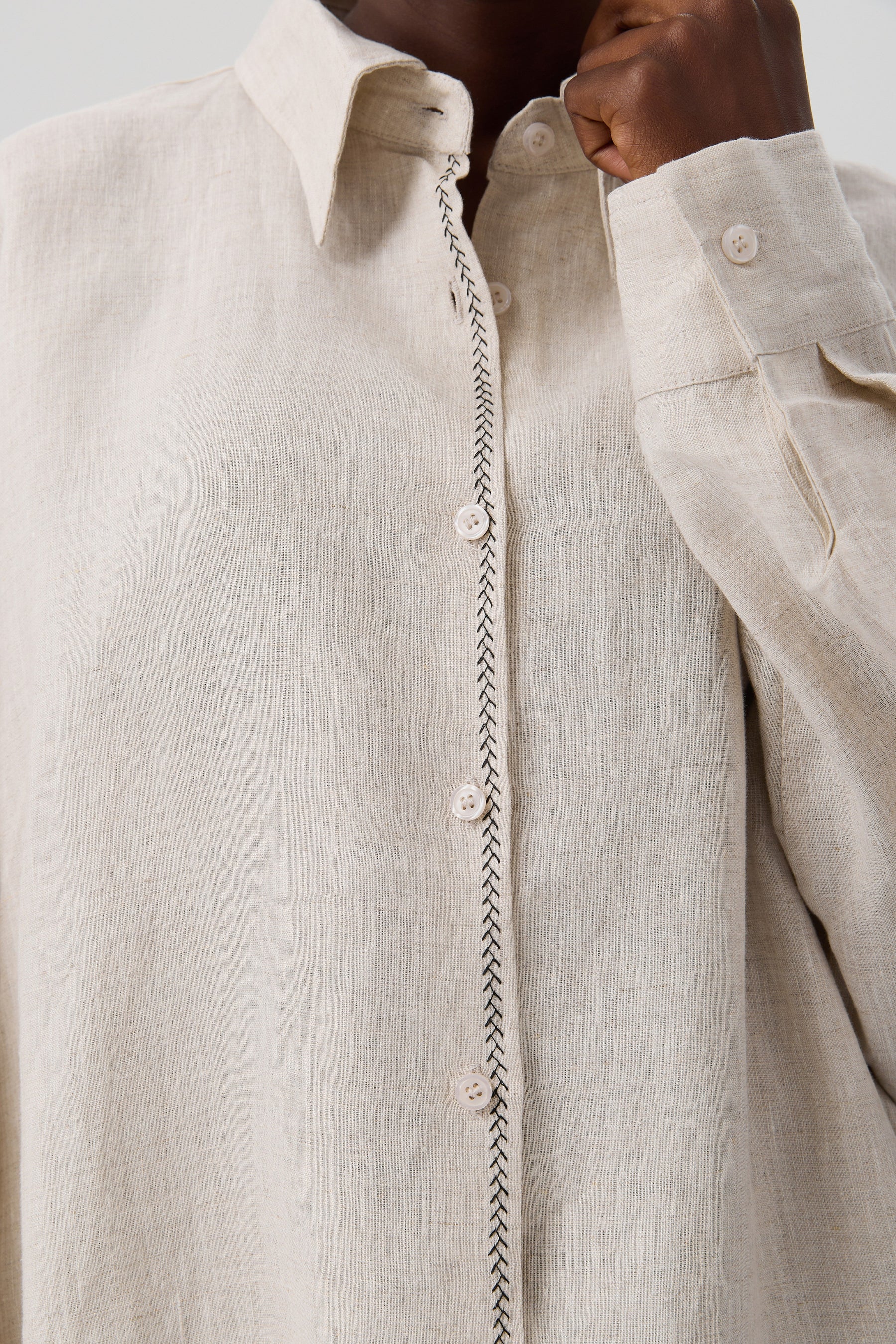 KOSZULA LINEN CONTRAST