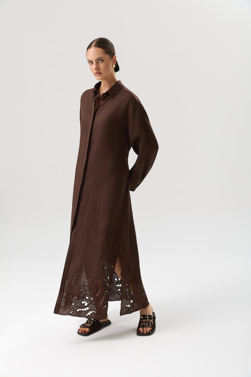 SUKIENKA DENTELLE LINEN MAXI