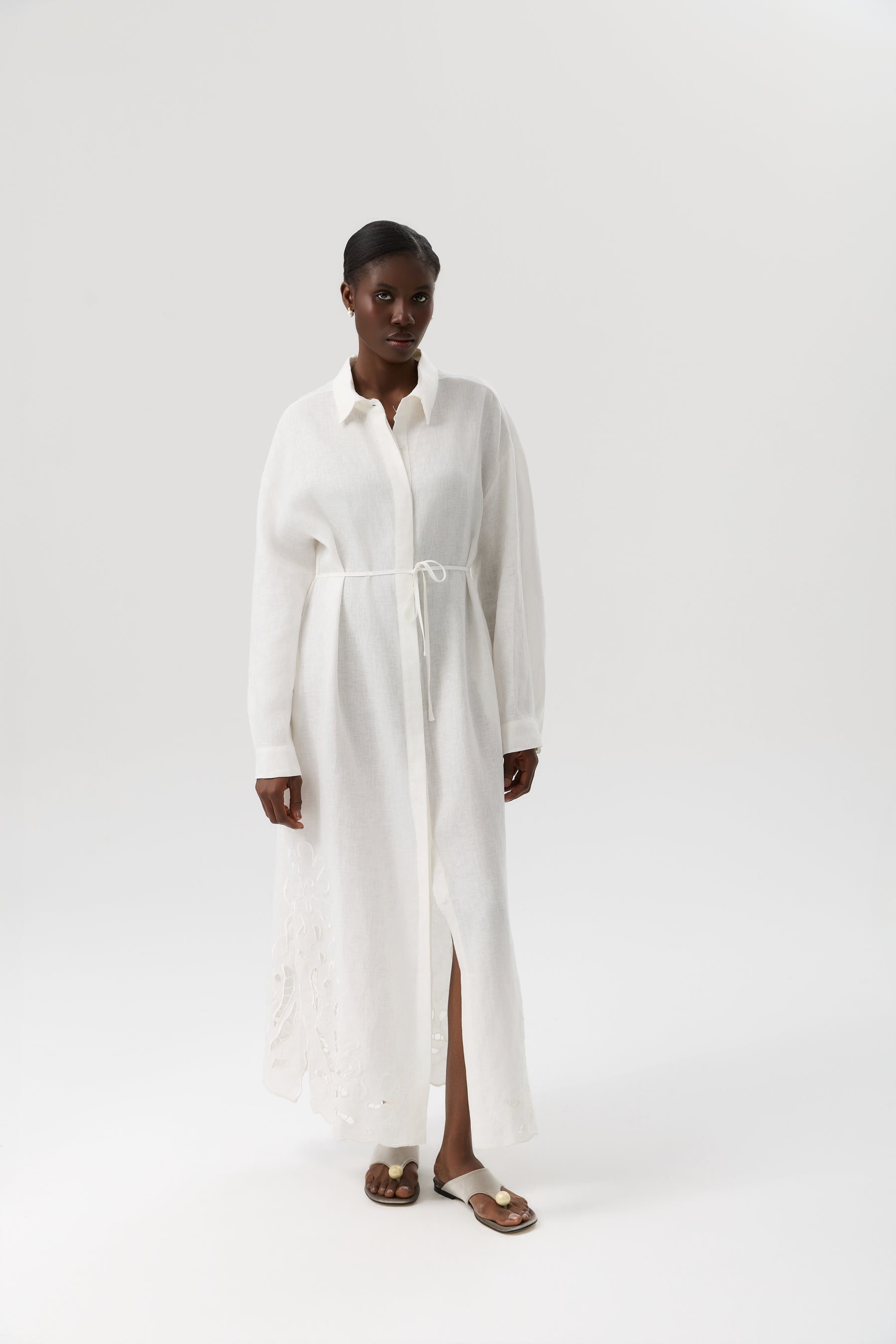 SUKIENKA DENTELLE LINEN MAXI