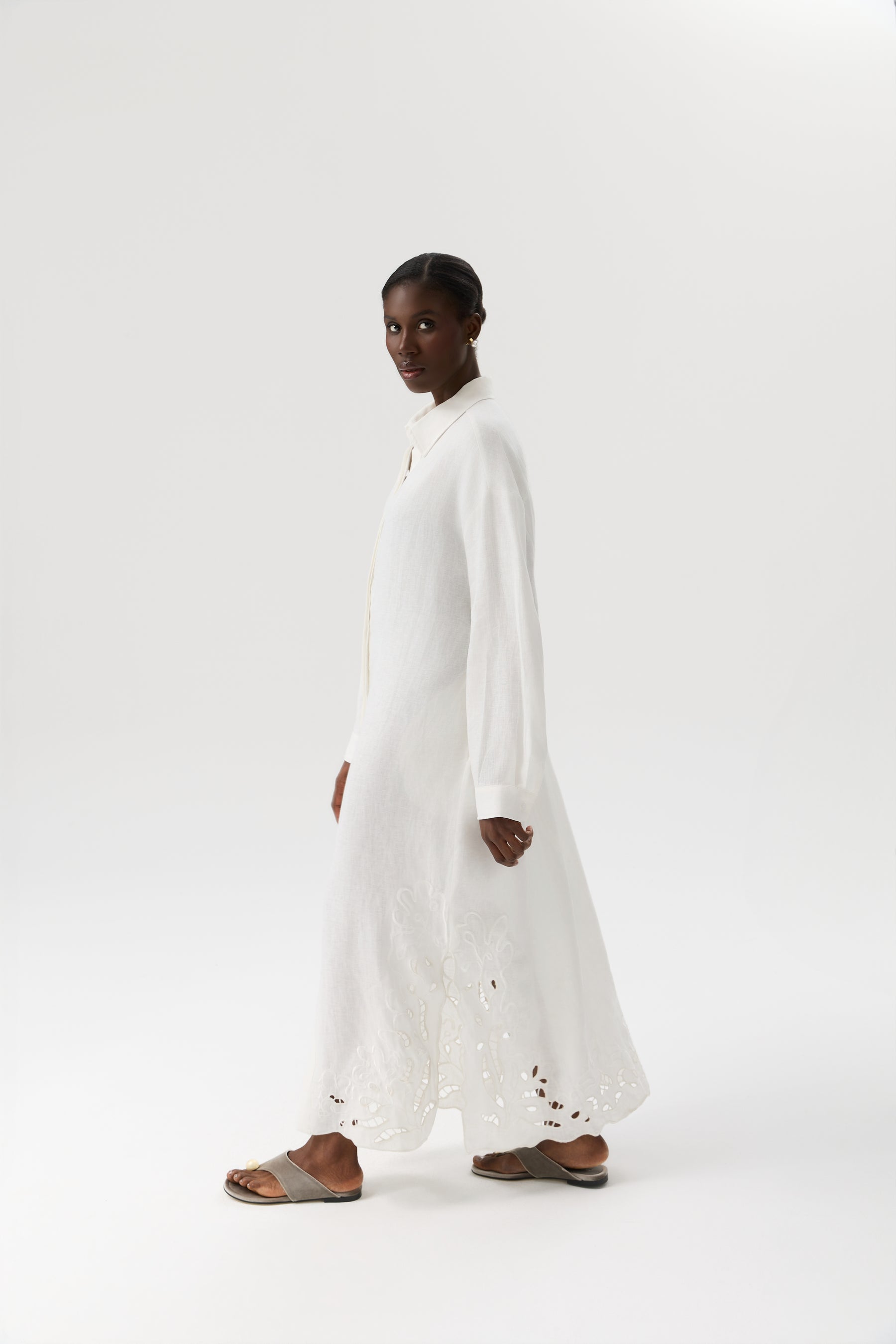 SUKIENKA DENTELLE LINEN MAXI