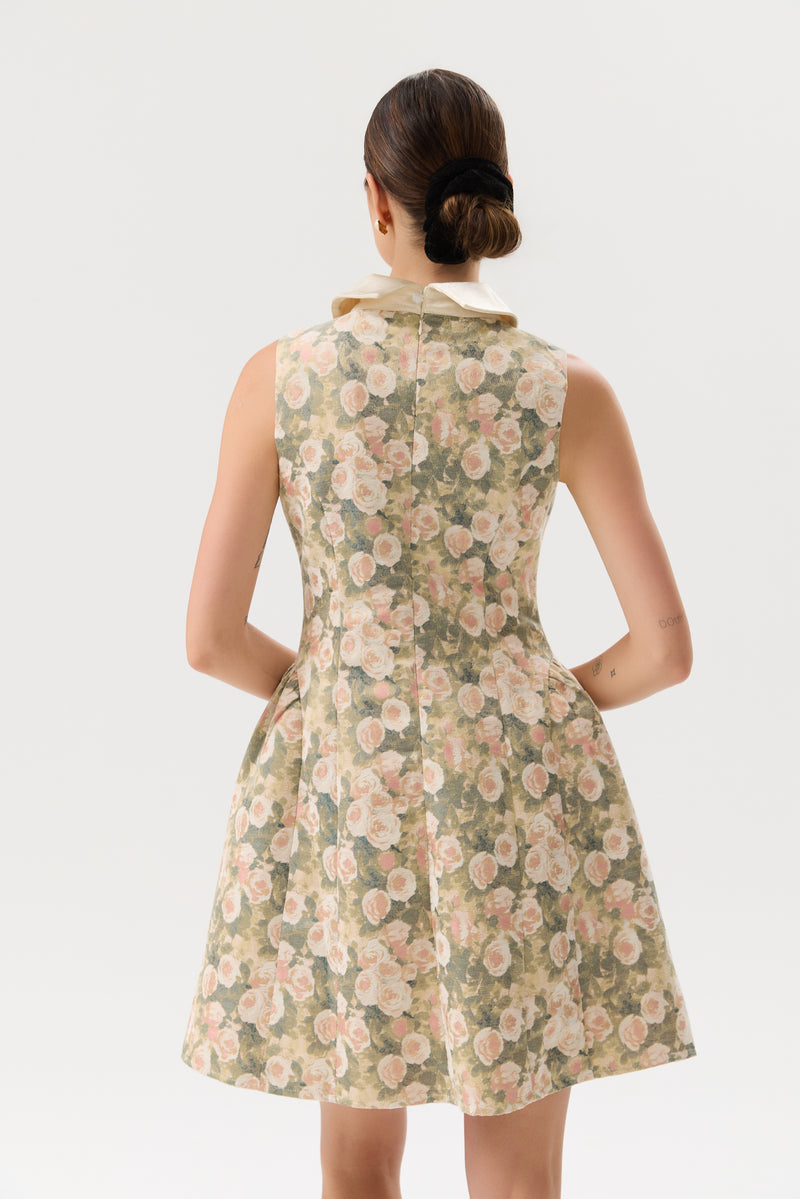 SUKIENKA ROSE COLLAR GREEN