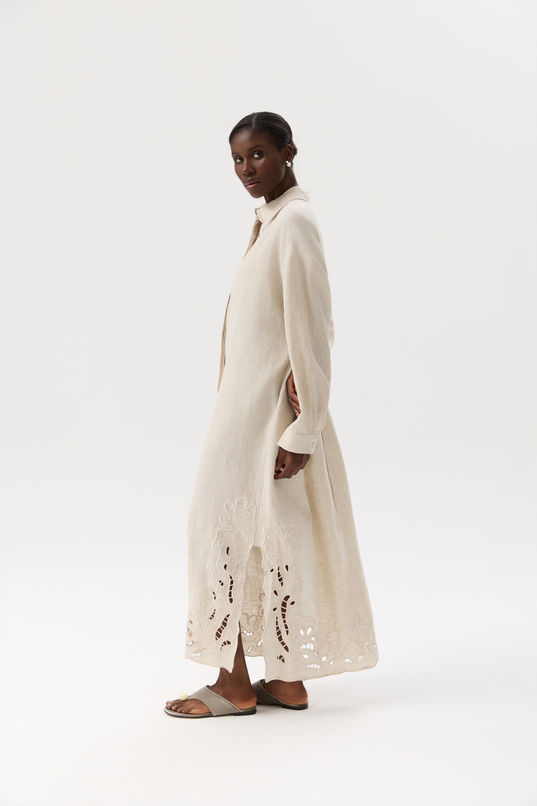 SUKIENKA DENTELLE LINEN MAXI