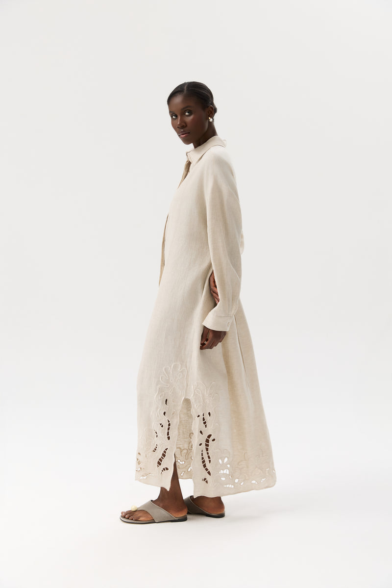 SUKIENKA DENTELLE LINEN MAXI