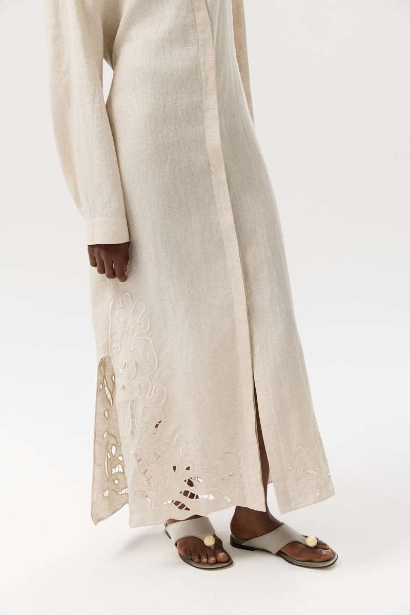 SUKIENKA DENTELLE LINEN MAXI