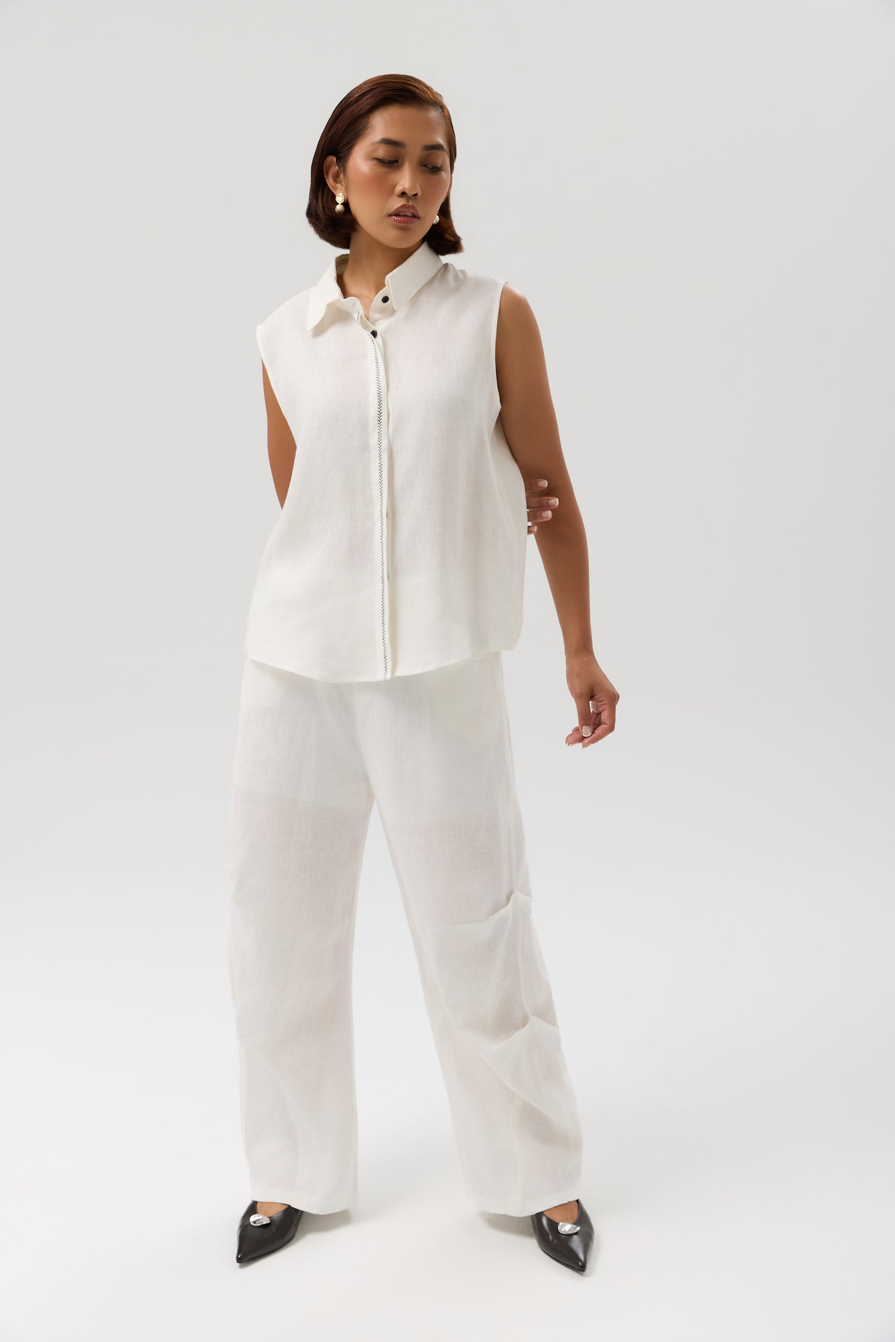 SPODNIE LINEN SIDE FORM