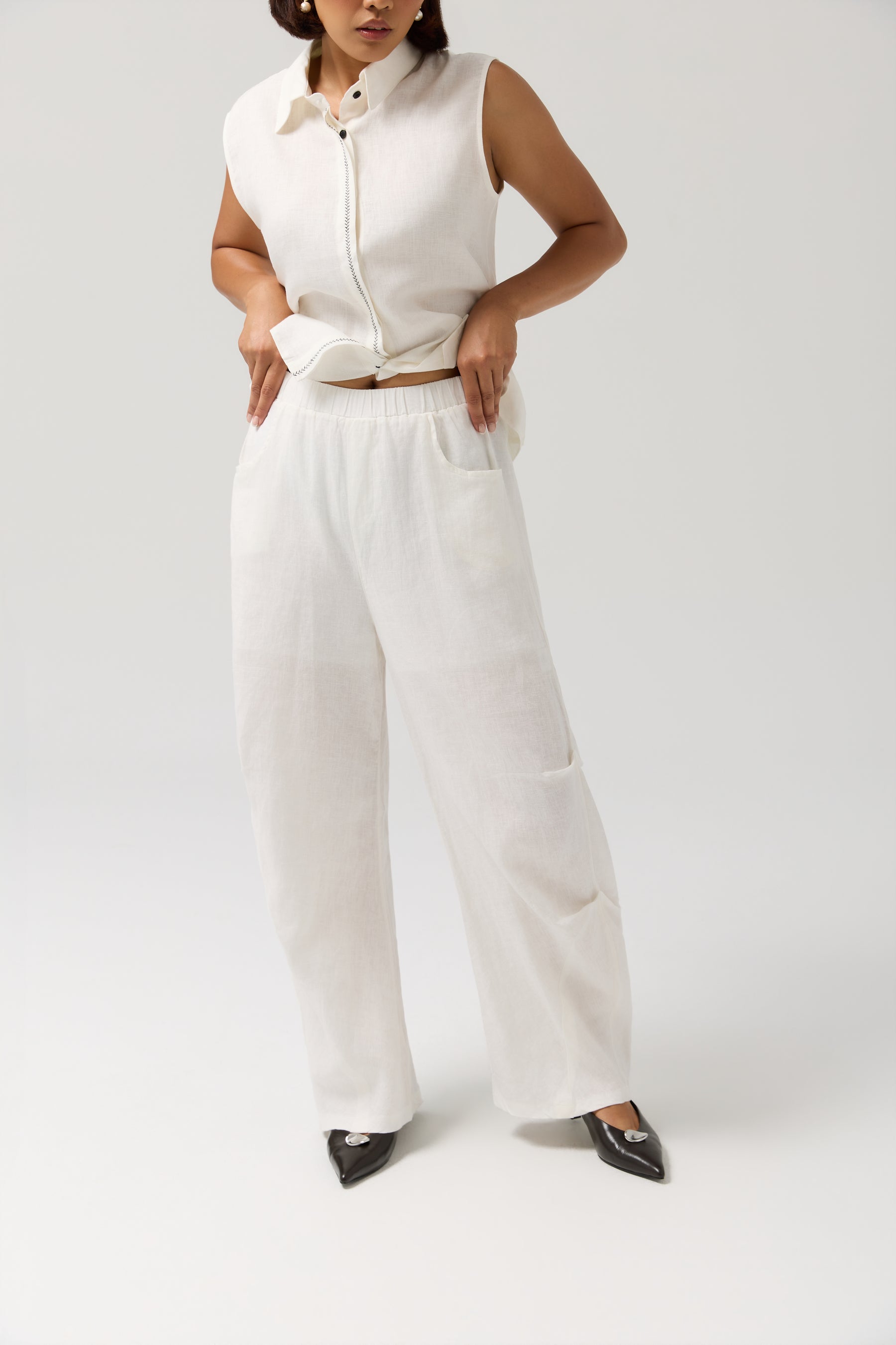 SPODNIE LINEN SIDE FORM