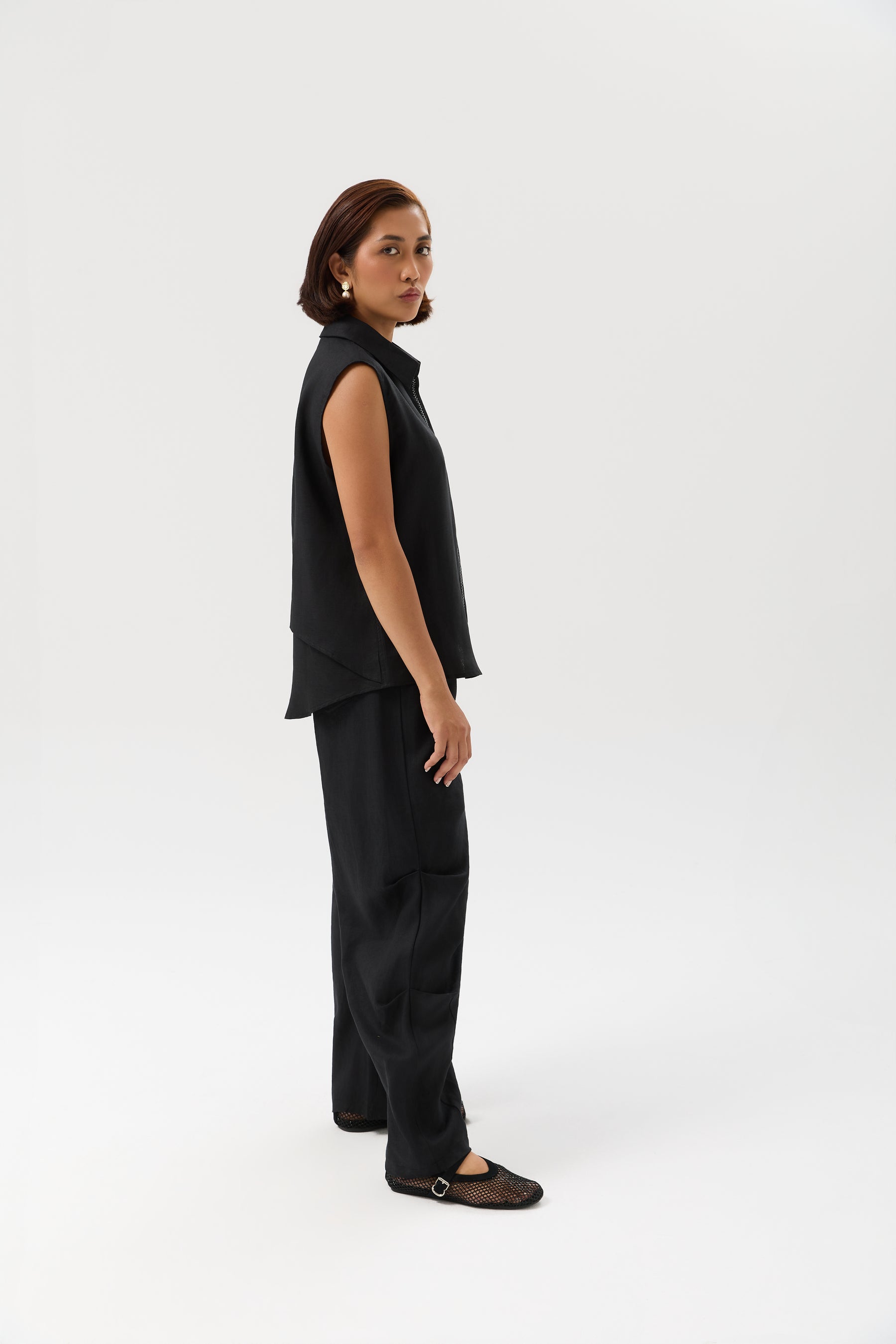 SPODNIE LINEN SIDE FORM