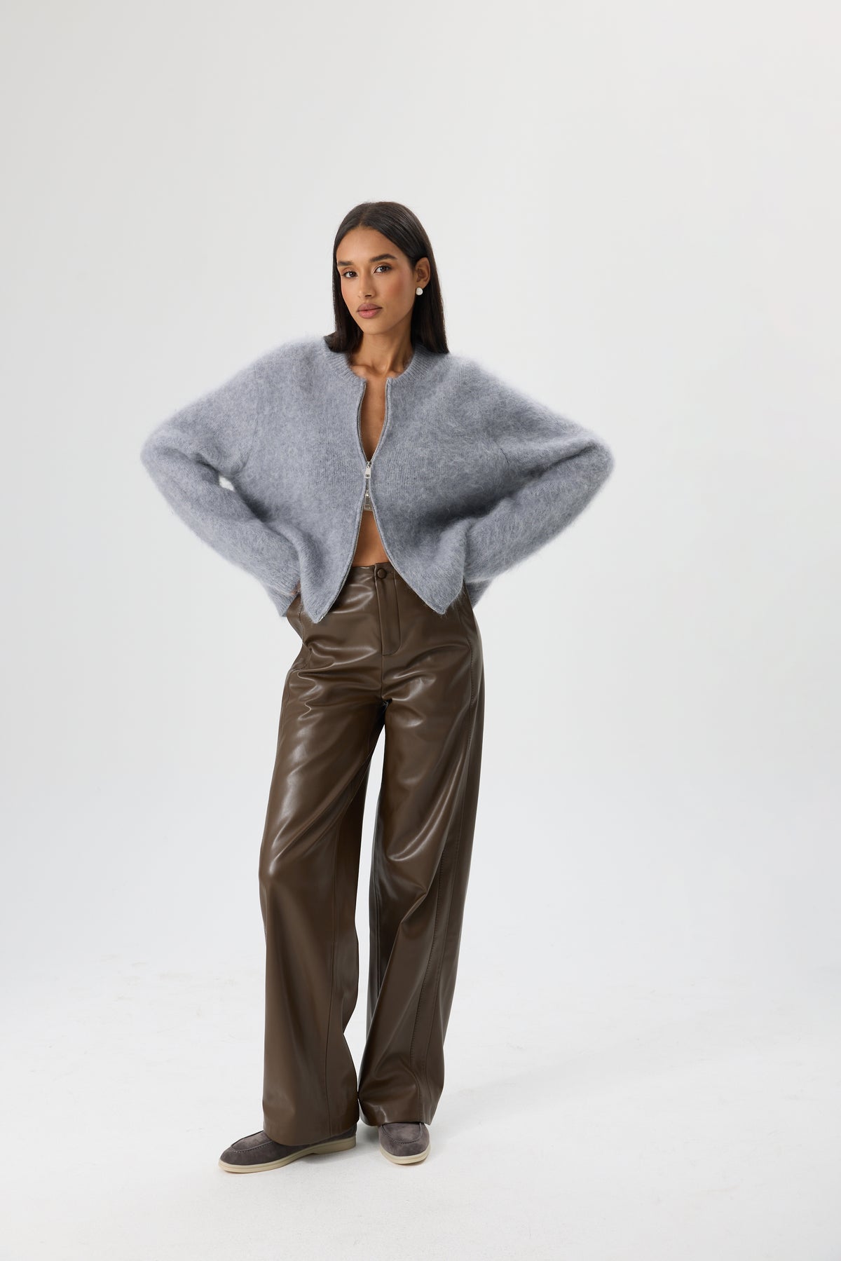 SWETER WOOL CLOUD ZIP
