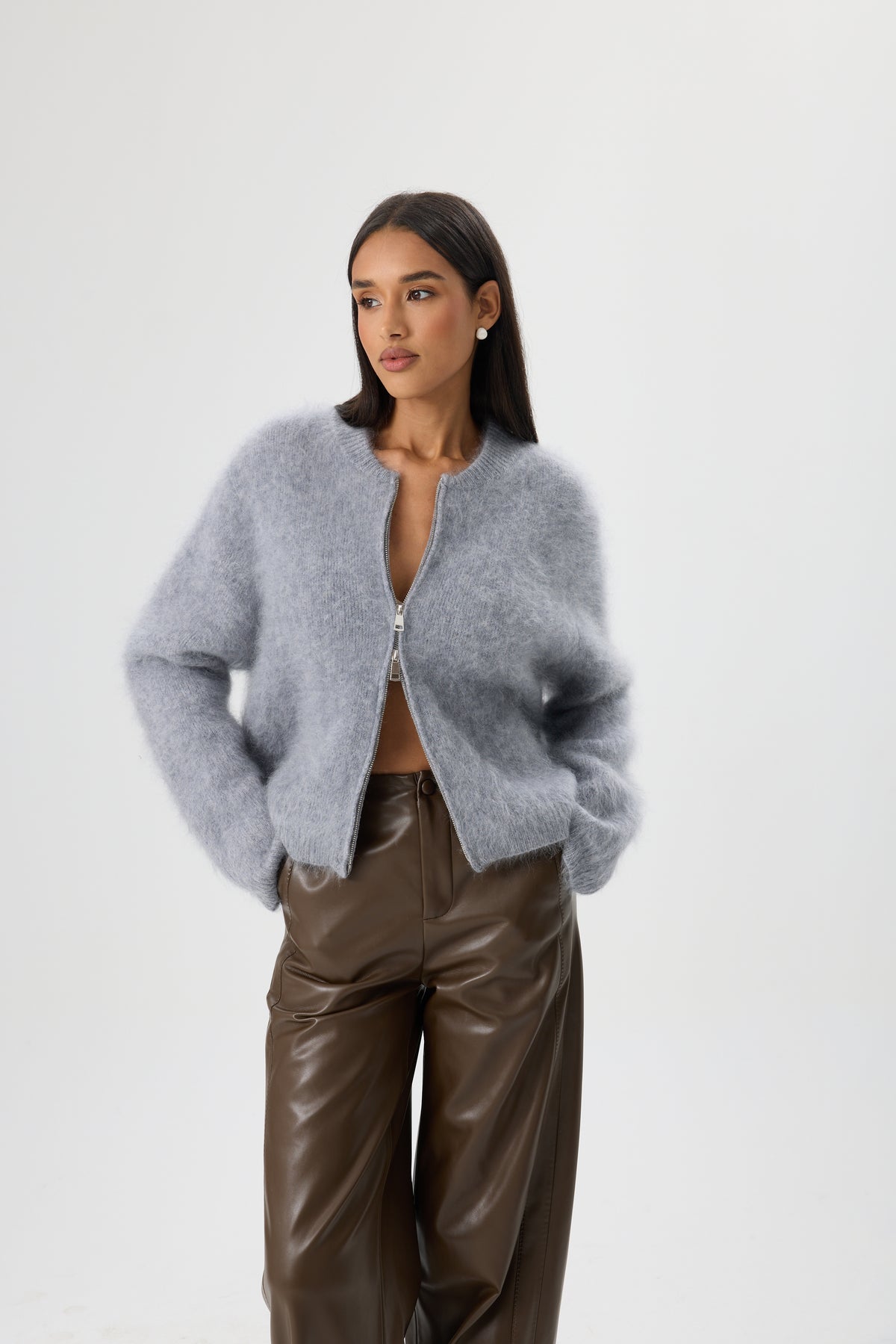 SWETER WOOL CLOUD ZIP
