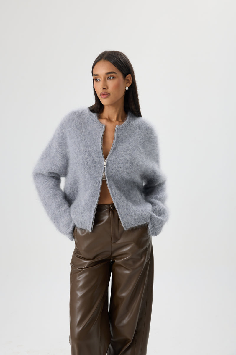 SWETER WOOL CLOUD ZIP