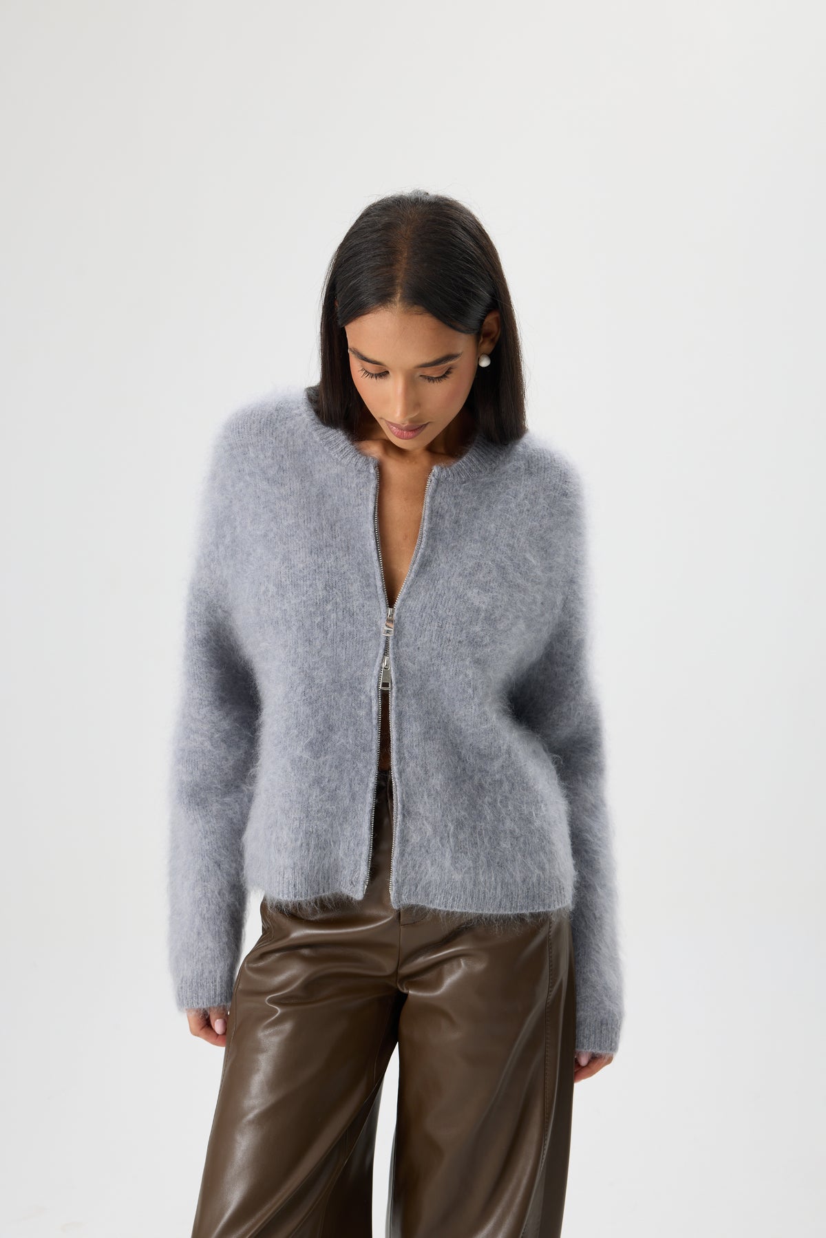 SWETER WOOL CLOUD ZIP