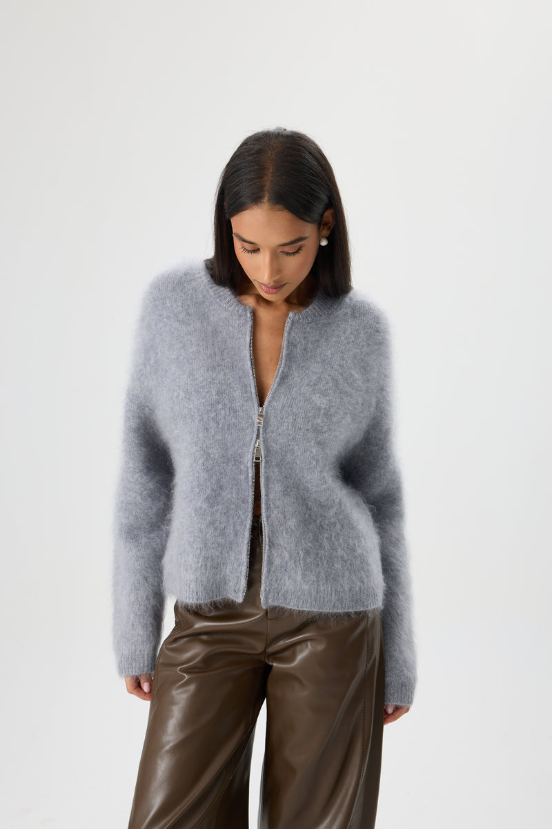 SWETER WOOL CLOUD ZIP