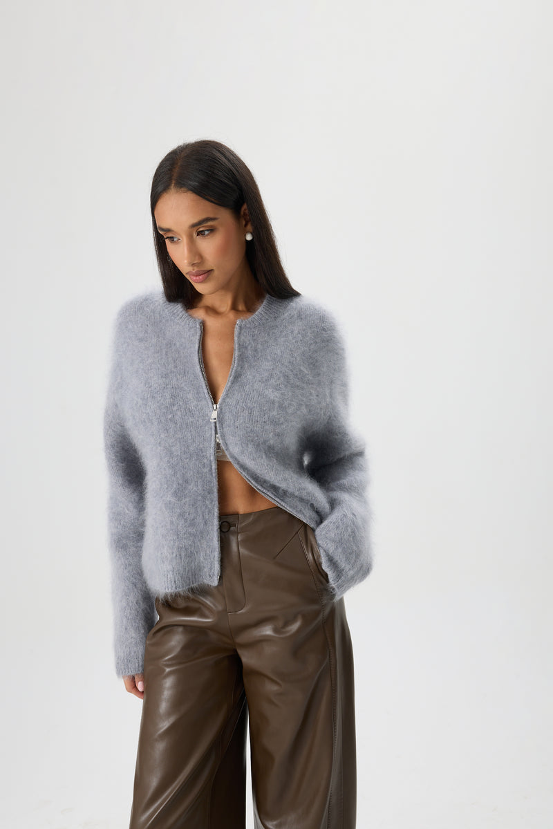 SWETER WOOL CLOUD ZIP