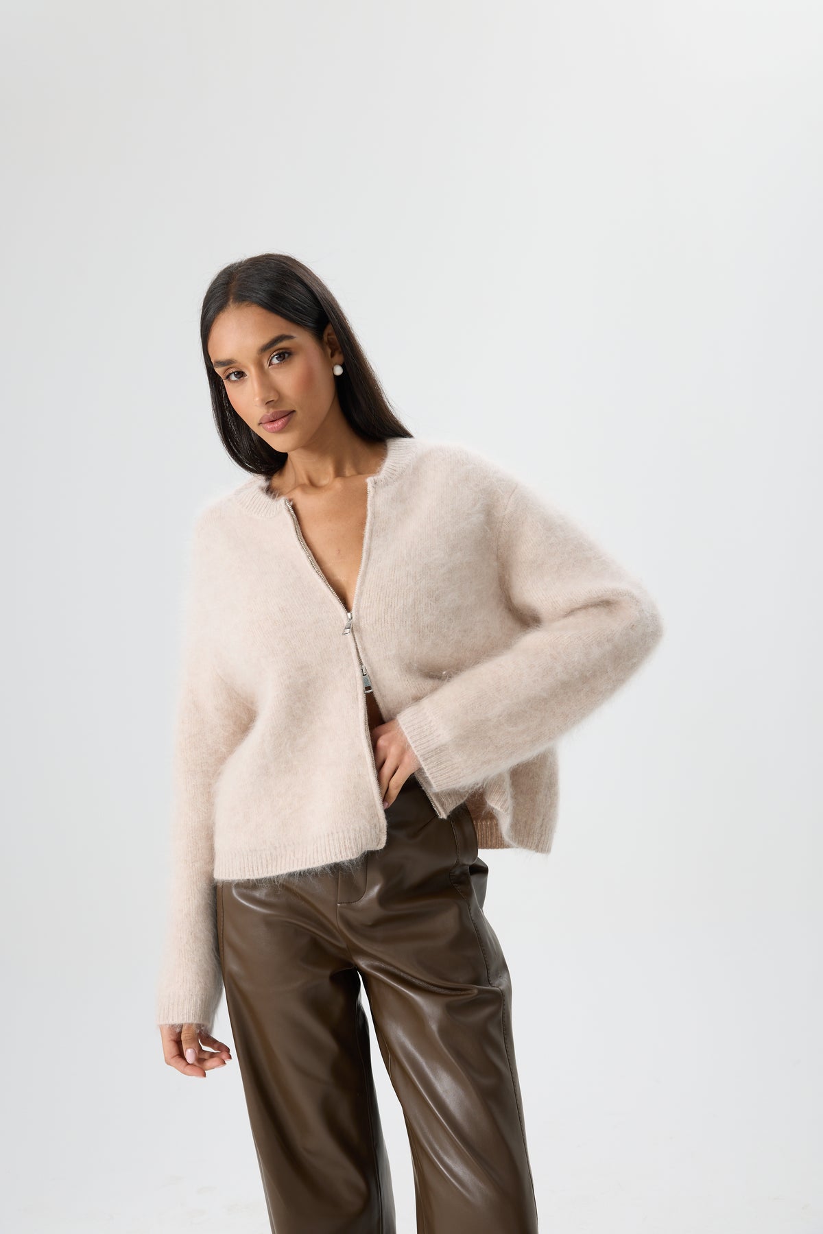 SWETER WOOL CLOUD ZIP