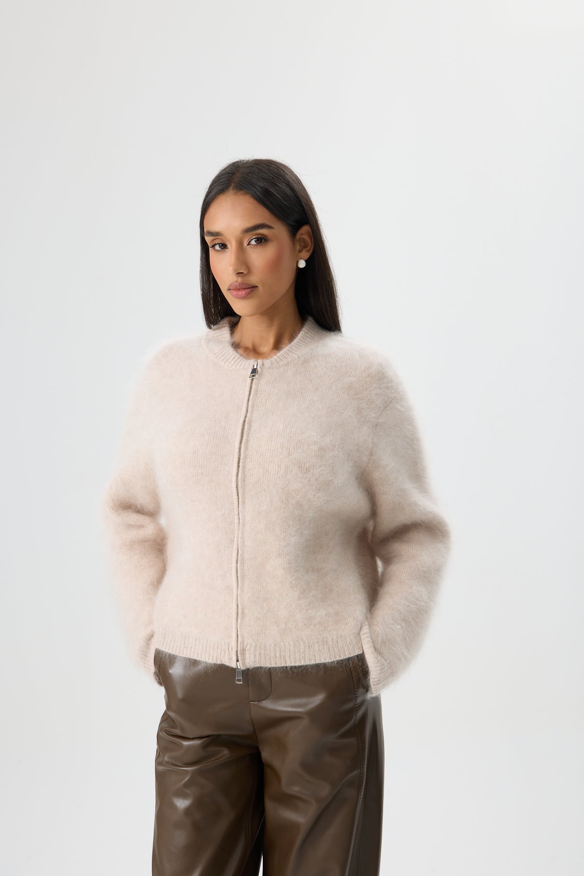 SWETER WOOL CLOUD ZIP